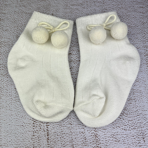 Polka Ankle Unisex Socks S5264 Ivory