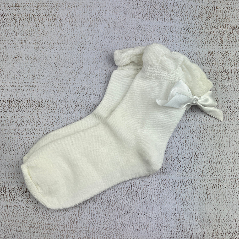 Ribbon S5266 Girls Socks Ivory