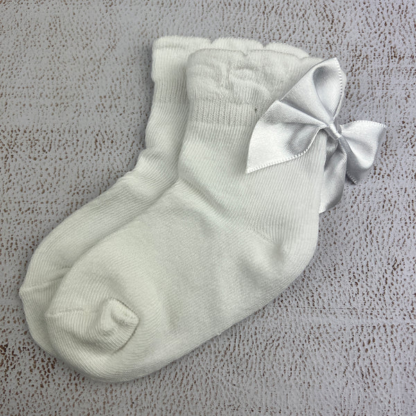 Ribbon S5266 Girls- Socks White