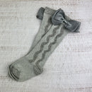 S5429 Girls Knee High Socks Grey