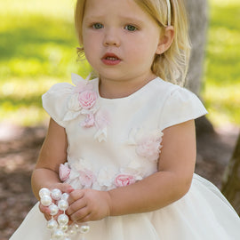 Sarah Louise Ceremonial Ballerina Length Dress 070056 Ivory Worn By Girl