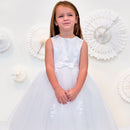 Sarah Louise Ceremonial Ballerina Length Dress 070073 White Worn By Girl