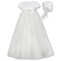 Sarah Louise Christening Robe And Bonnet 001054 Ivory