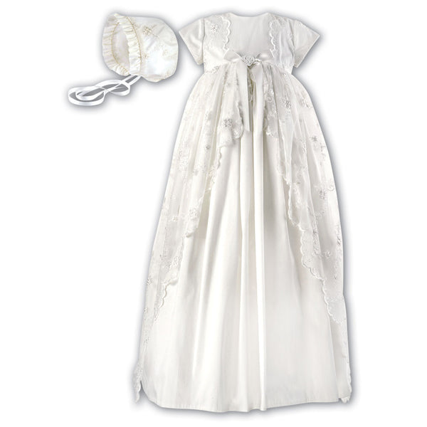 Sarah Louise Christening Robe And Bonnet 001133 Ivory