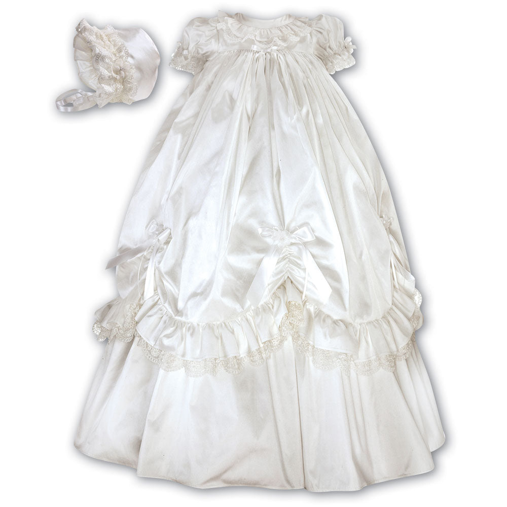 Sarah Louise Christening Robe And Bonnet 001144 Ivory