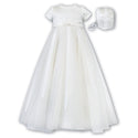 Sarah Louise Christening Robe And Bonnet 001149 Ivory