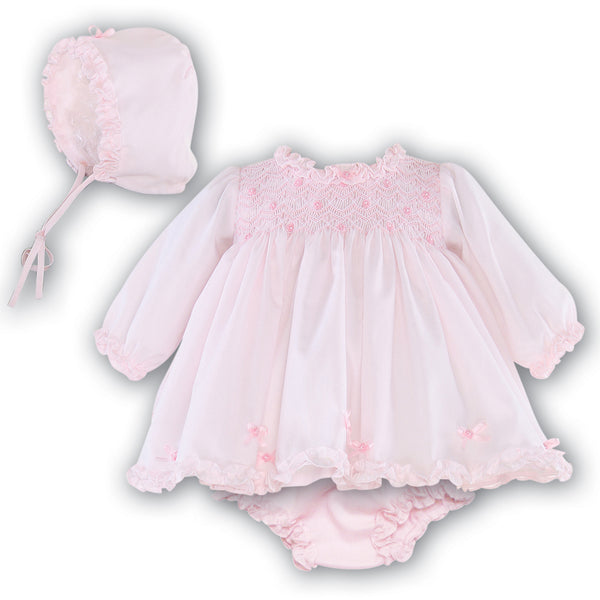 Sarah Louise Dress And Bonnet 7505 Pink