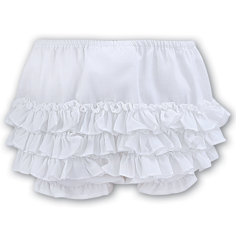 Sarah Louise Frilly Pants 003760 White