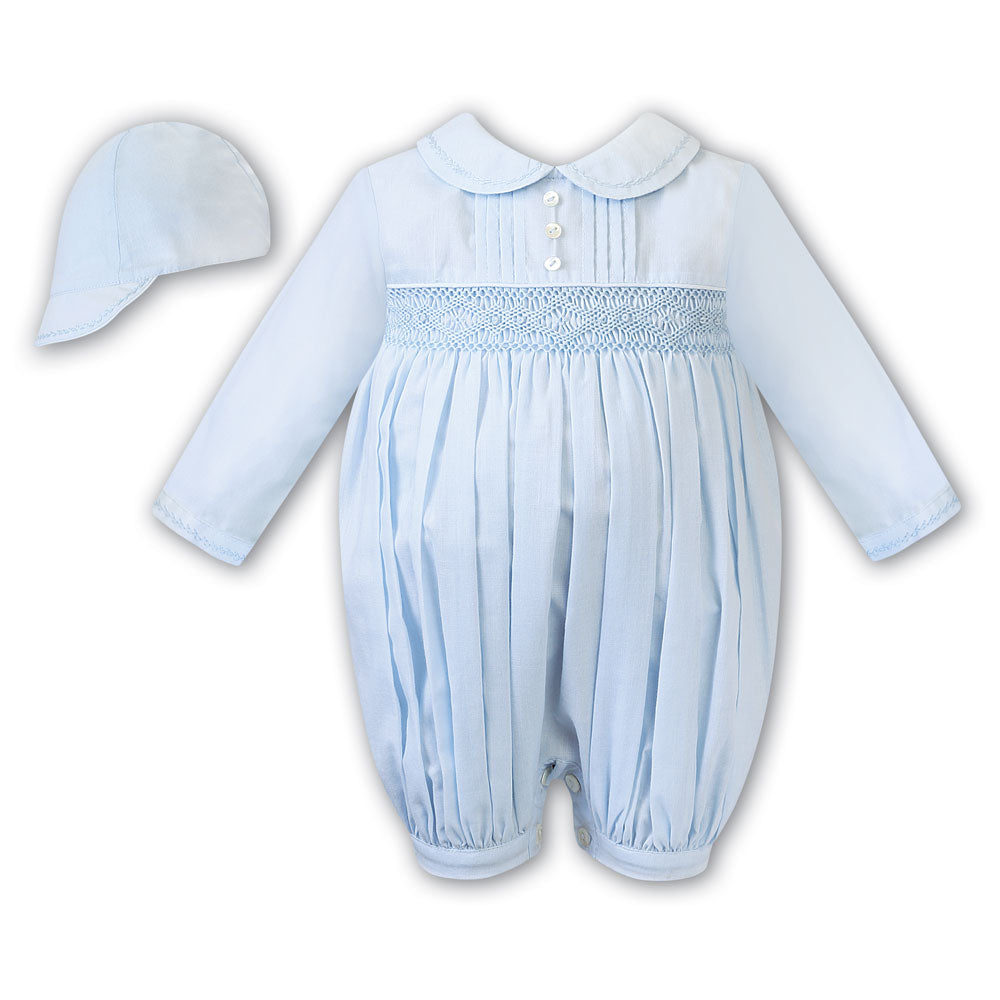 Sarah Louise Long Sleeve Romper And Cap 002200L Blue