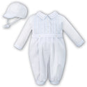 Sarah Louise Long Sleeve Romper And Cap 010445L White Blue