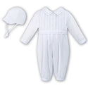 Sarah Louise Long Sleeve Romper And Cap 010445L White