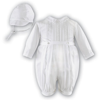 Sarah Louise Long Sleeve Romper And Cap 212 White