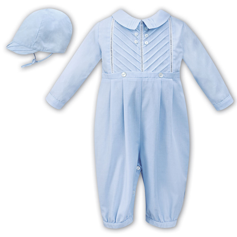 Sarah Louise Long Sleeve Romper And Cap C3001 Blue