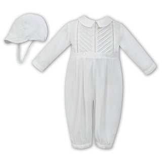 Sarah Louise Long Sleeve Romper And Cap C3001 Ivory