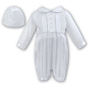 Sarah Louise Long Sleeve Romper And Hat 002232L White