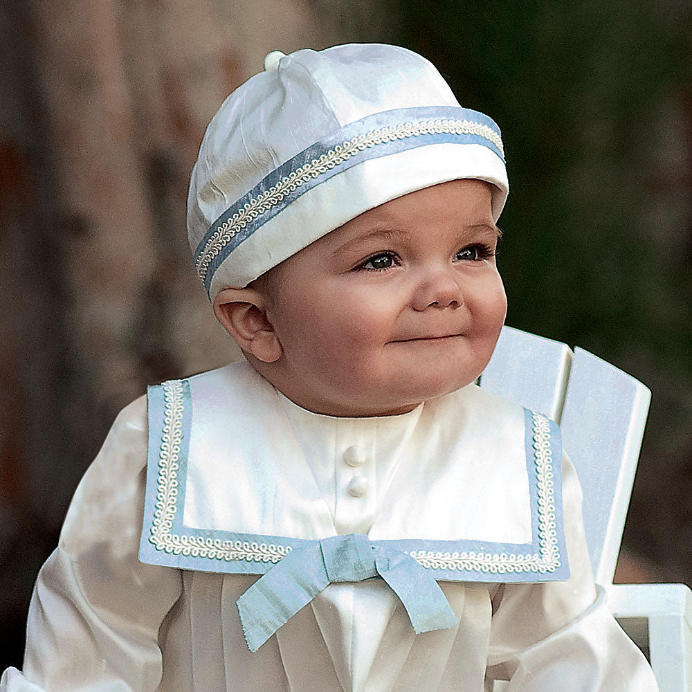 Blue best sale christening outfit