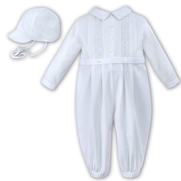 Sarah Louise Long Sleeve Romper And Hat 010846 White