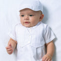 Sarah Louise Romper And Cap 002210 White Worn By Baby