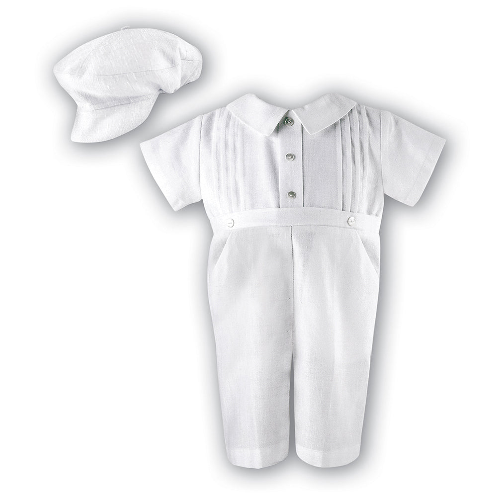 Sarah Louise Short Sleeve Romper 243 White