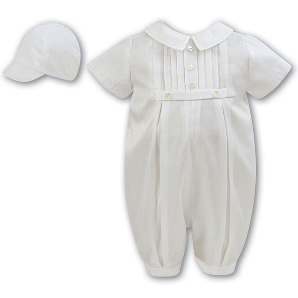 Sarah Louise Short Sleeve Romper And Cap 002228S Ivory