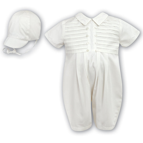 Sarah Louise Short Sleeve Romper And Cap 9214 Ivory