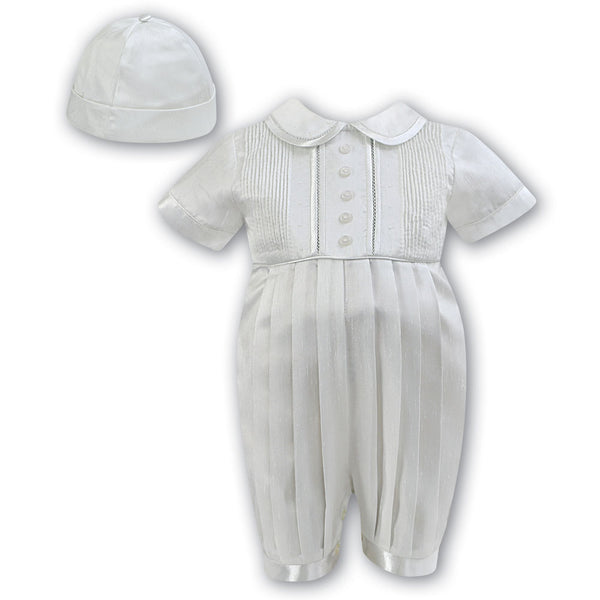 Sarah Louise Short Sleeve Romper And Hat 002232S Ivory