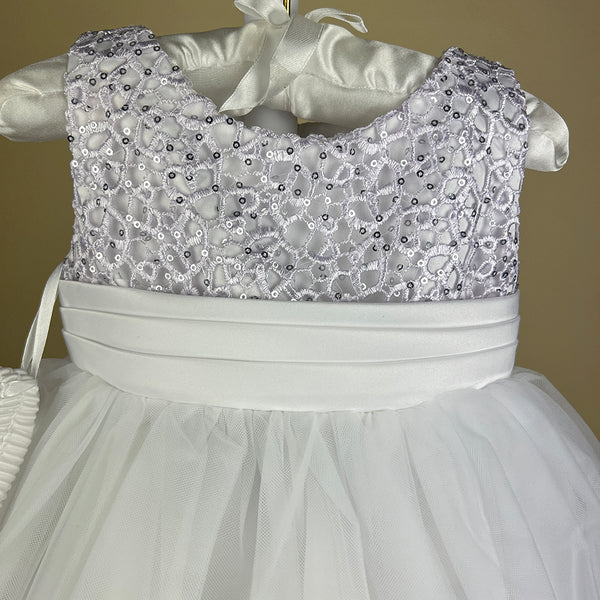Sevva Mode De Paris Girls Party Dress PC1025B White Lilac Detail